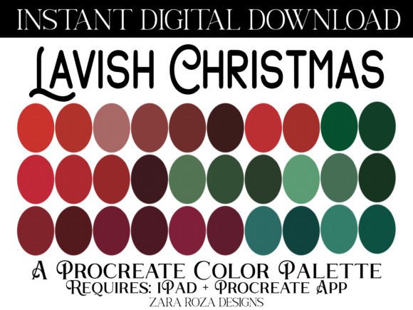 Download Lavish Christmas Procreate Palette - Lavish Collection