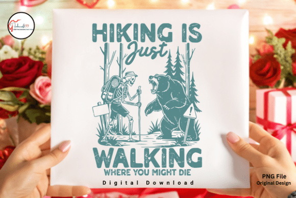 Download Dark Humor Hiking Bear Skeleton PNG - Premium Bundle