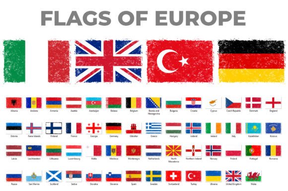 Download Flags of Europe Grunge Distressed Style - Distressed style Collection