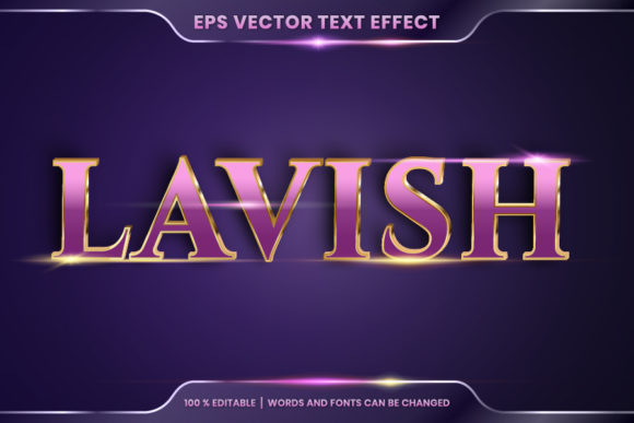 Download Text Effect in 3D Lavish Words - Lavish Collection